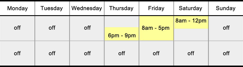 Calendar and Course Schedule